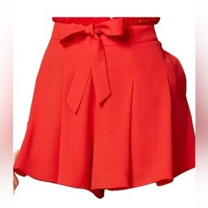 Sunday  Best Westley Belted Red  Pleated Lined Short with Pockets .